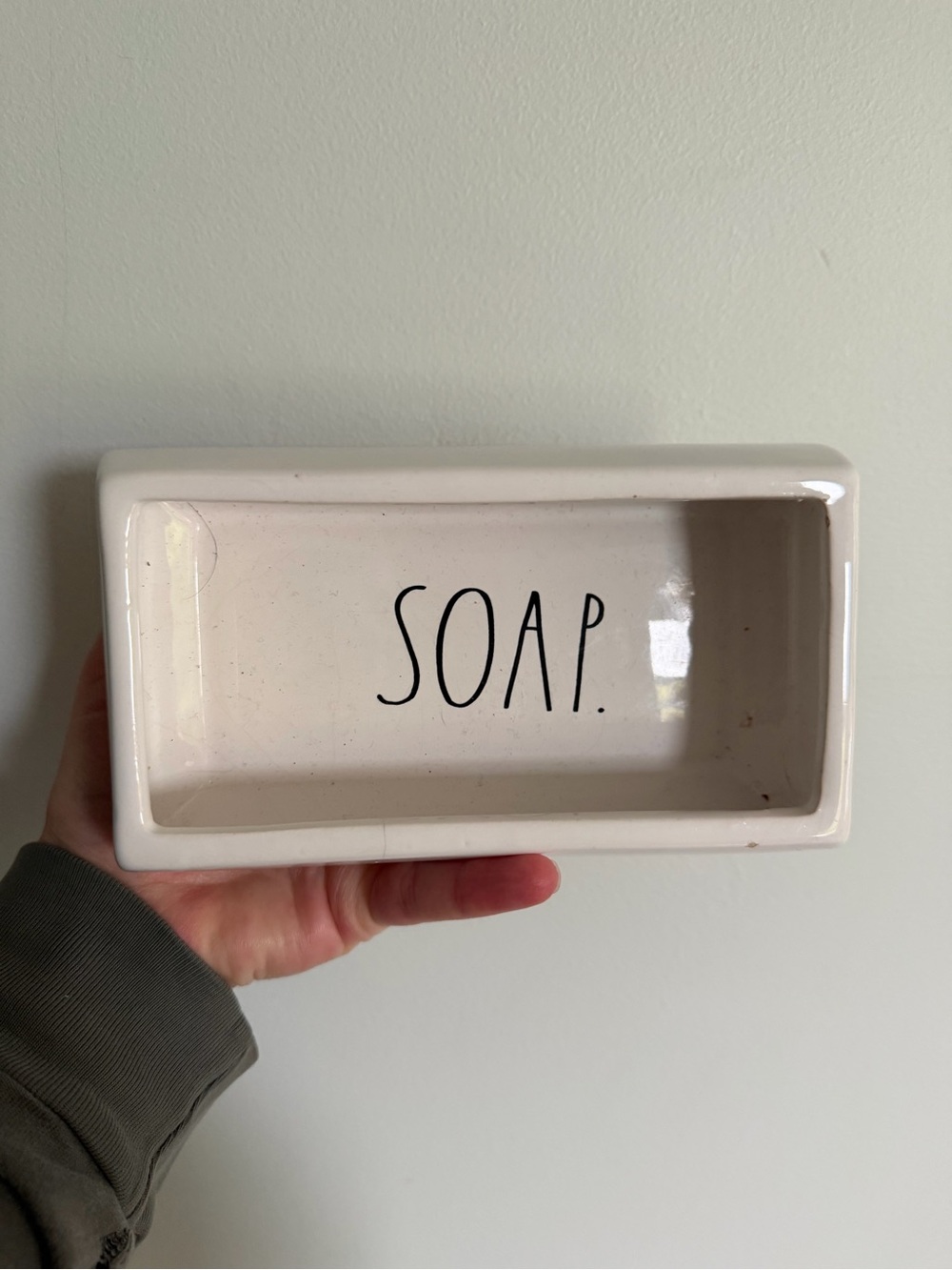 Rae Dunn Ceramic Soap Dish - cream "SOAP."